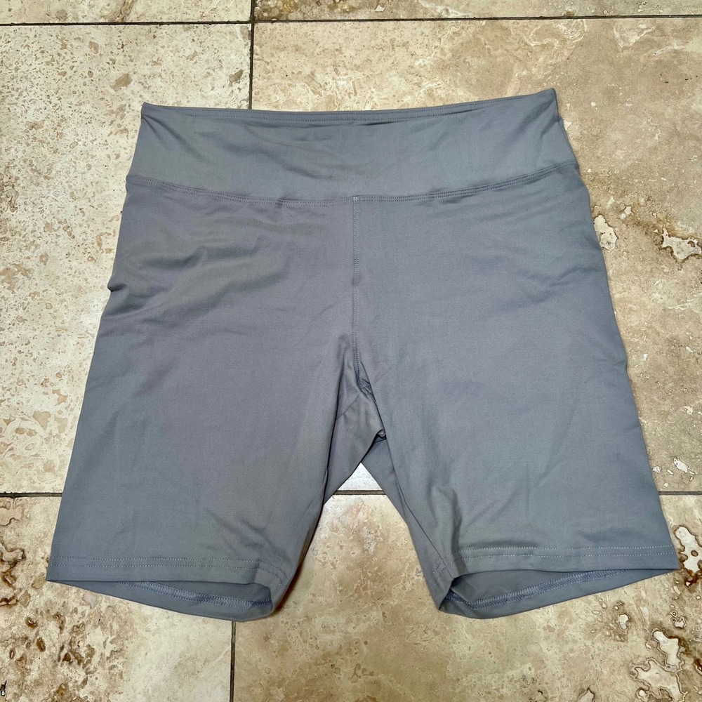 Leggingsā Depot Womens 1X Light Grey Active Yoga Biker Shorts New With Tags